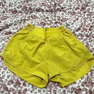 Lululemon yellow hotty hot shorts! Size 2, 4”! Perfect condition!
